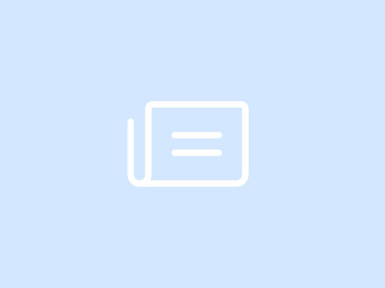 White newspaper icon with two horizontal lines representing text on a light blue background.